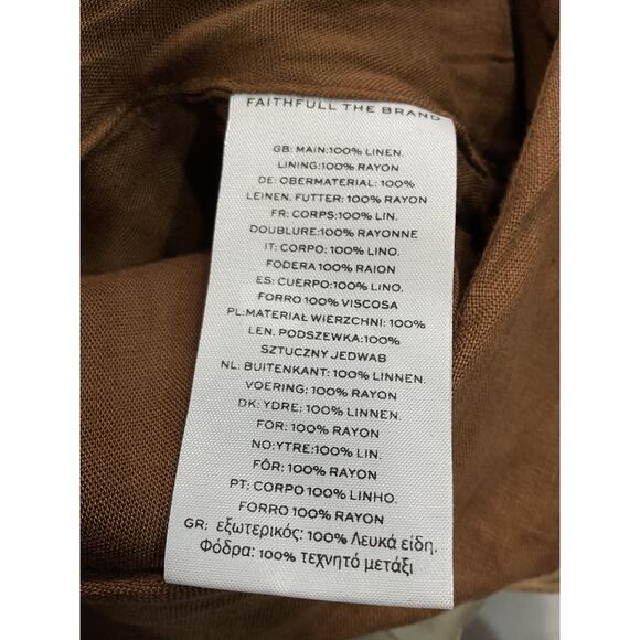 Faithfull The Brand 'Desitha' Brown Linen Top Size S - Picture 5 of 5